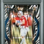 Drake Maye 2024 Panini Select Rookie #27 Zebra Shock PSA 8 Nm-Mint
