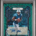 Anthony Richardson 2023 Panini Prizm Rookie #343 Green Scope Autograph #14/75 PSA 10 Gem Mint