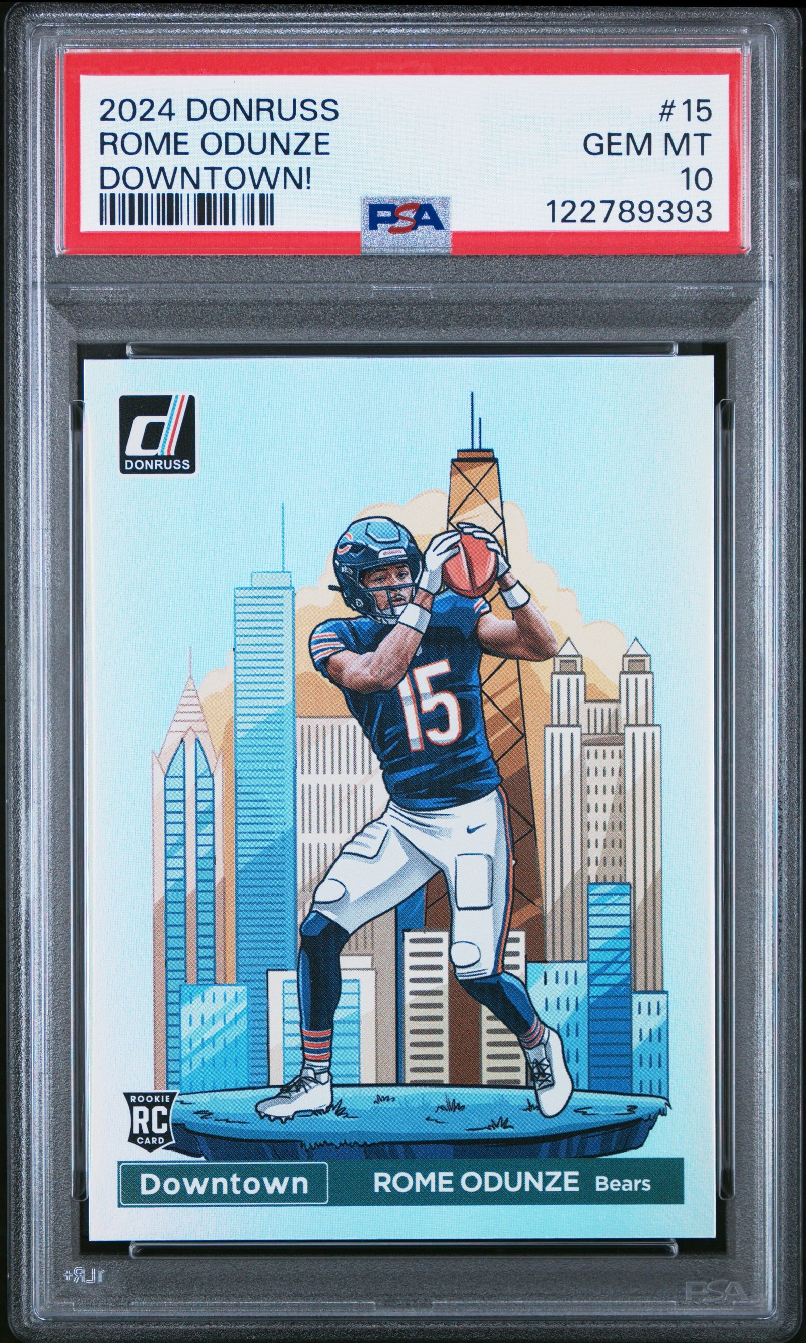mH9ZWYFPZUmCrTo35P6aww Rome Odunze 2024 Donruss Downtown Rookie PSA 10 Gem Mint - Image 1