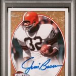 Jim Brown 2008 Upper Deck Heroes Gold Autograph #6/10 PSA 6 Auto 10