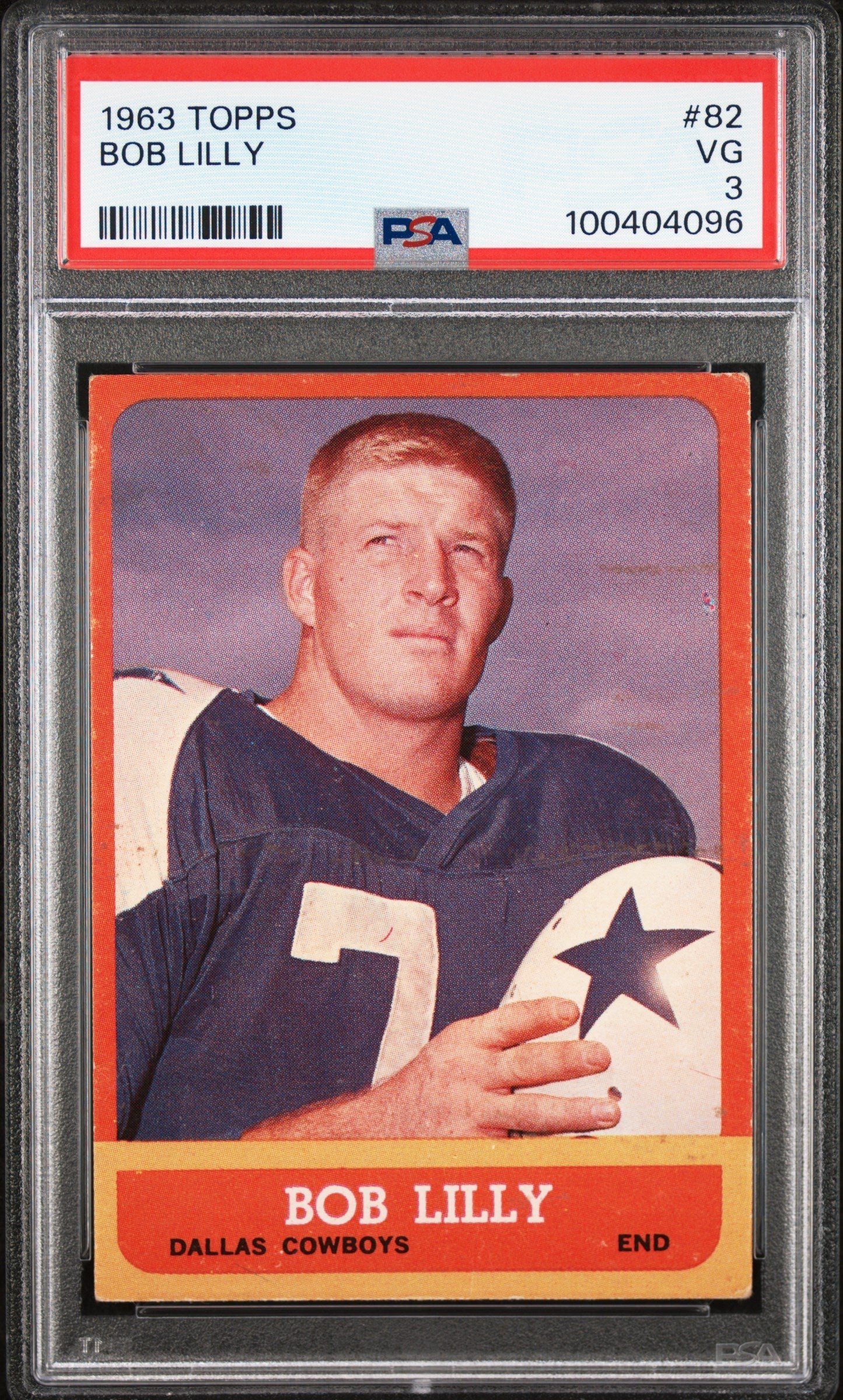 r764DuQXgUyMcGg64x40Xg Bob Lilly 1963 Topps #82 PSA 3 Very Good - Image 1