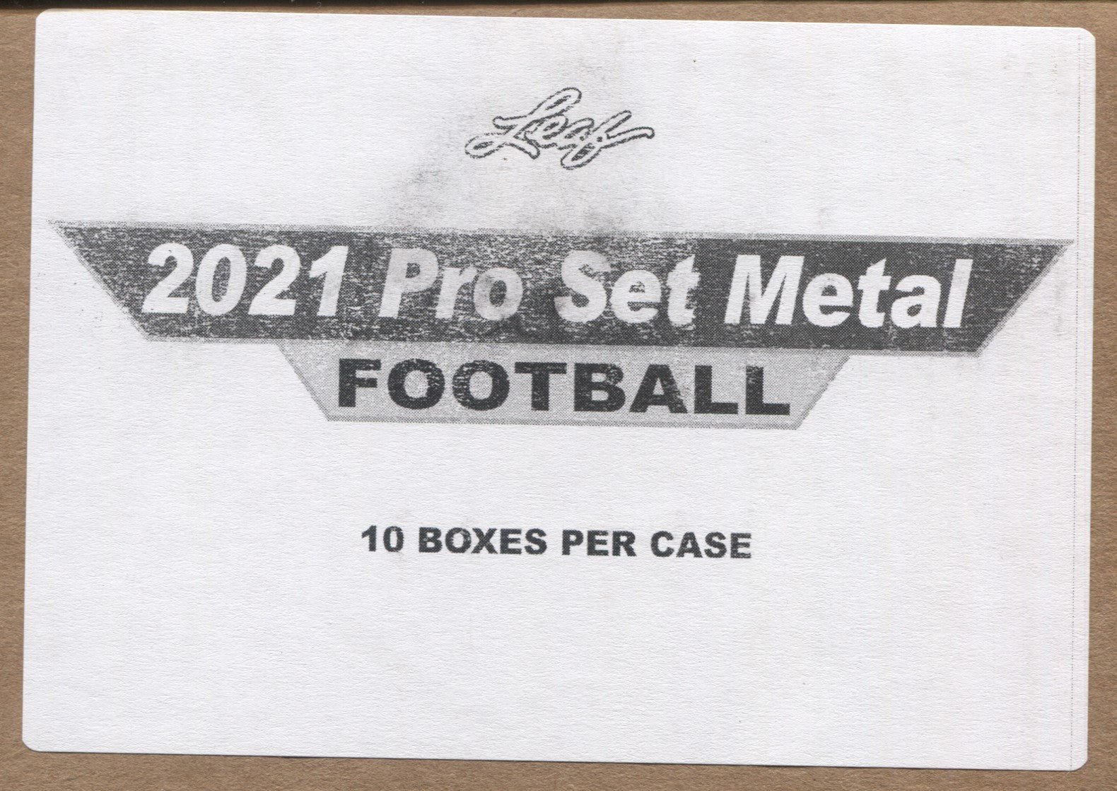 scan0013_c288ec57-369b-45c5-8396-a971a7cad11a 2021 Leaf Pro Set Metal Football Hobby, 10 Box Case - Image 1