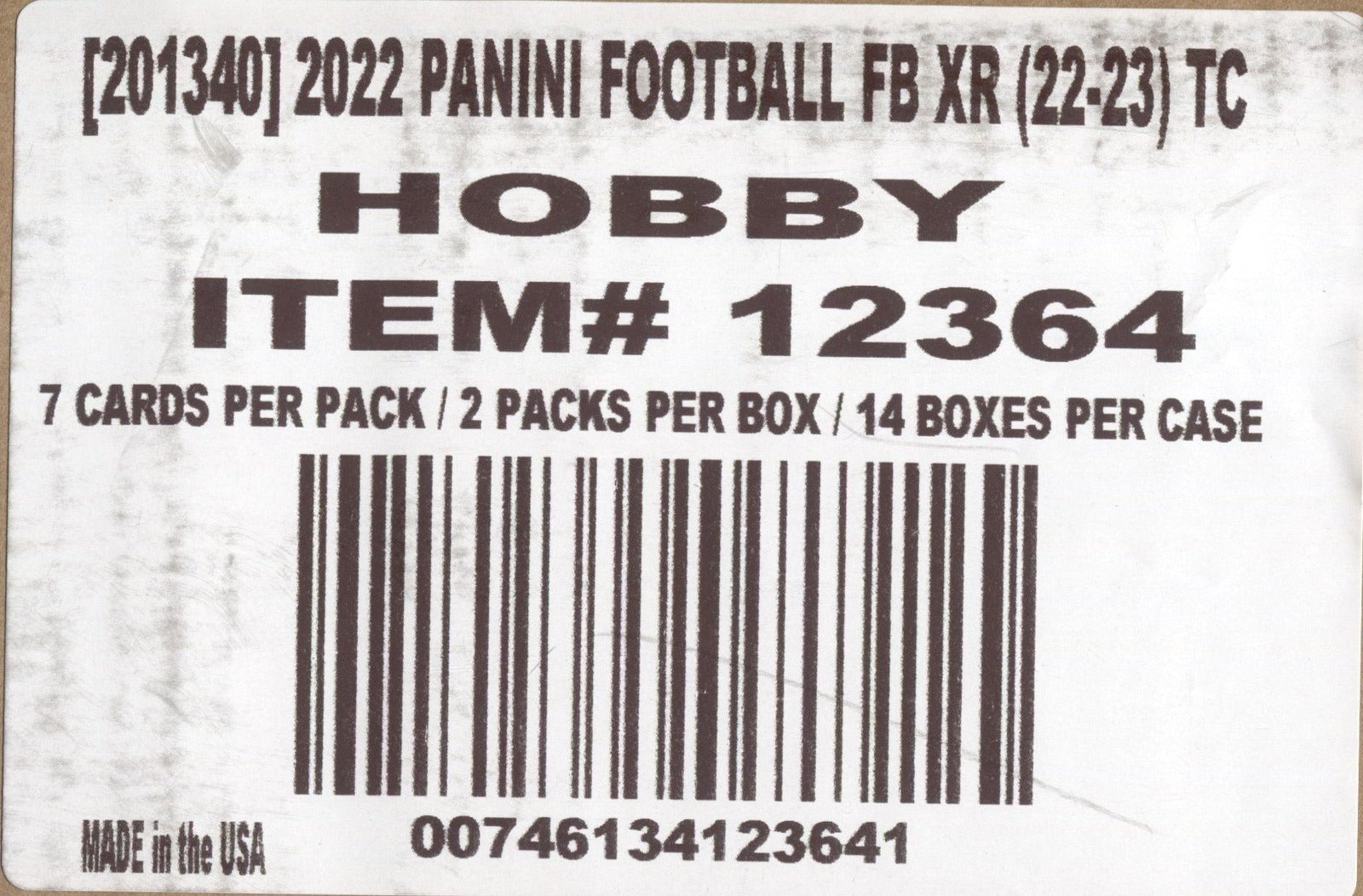 scan0157_37bbb894-3ac0-43d5-9af8-be1c80c0d234 2022 Panini XR Football Hobby, 14 Box Case - Image 1