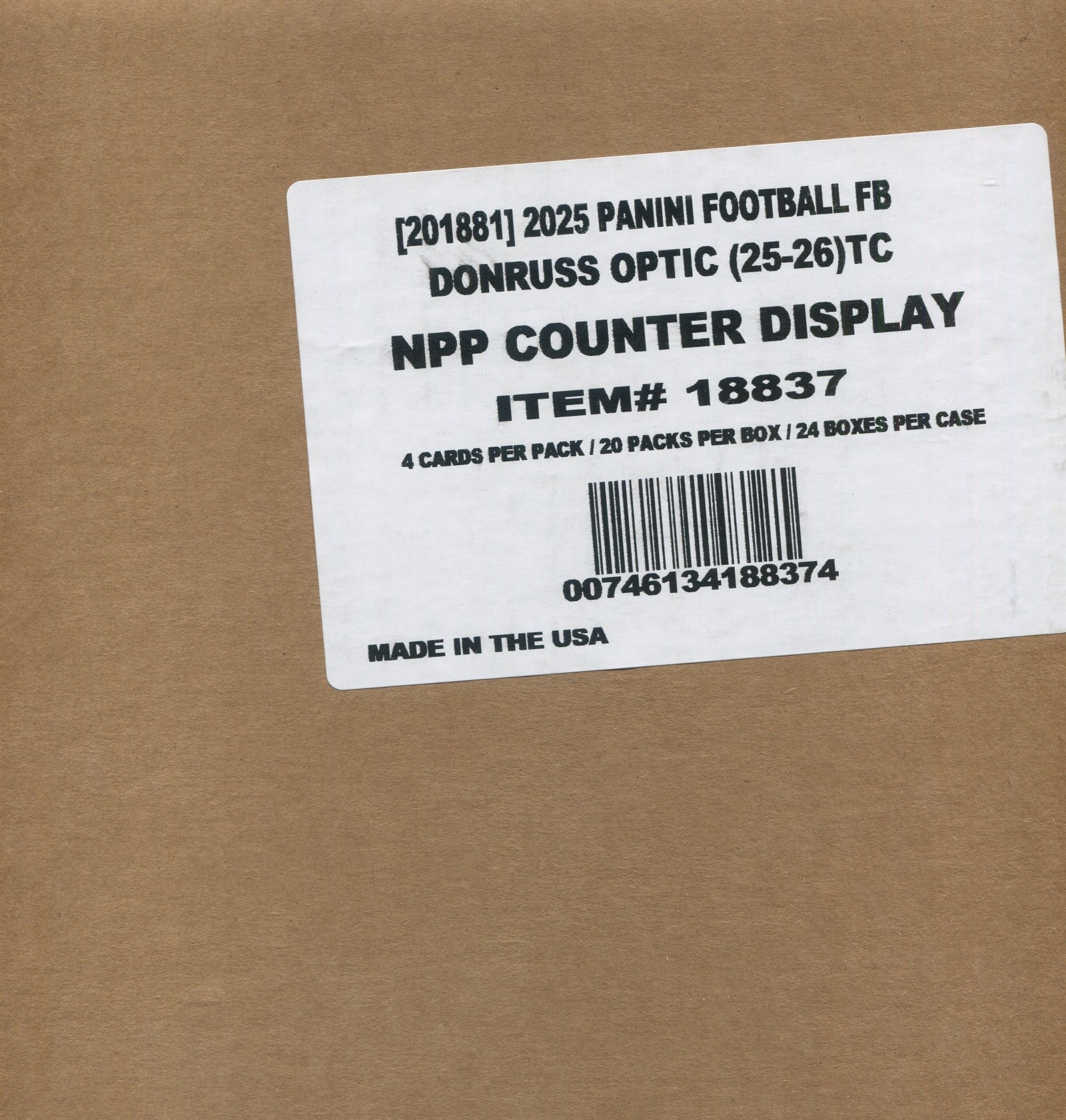 scan_1_0f5ca570-8812-4930-9a7c-b1307ee157b1 2025 Panini Donruss Optic Football Retail, 24 Box Case - Image 1