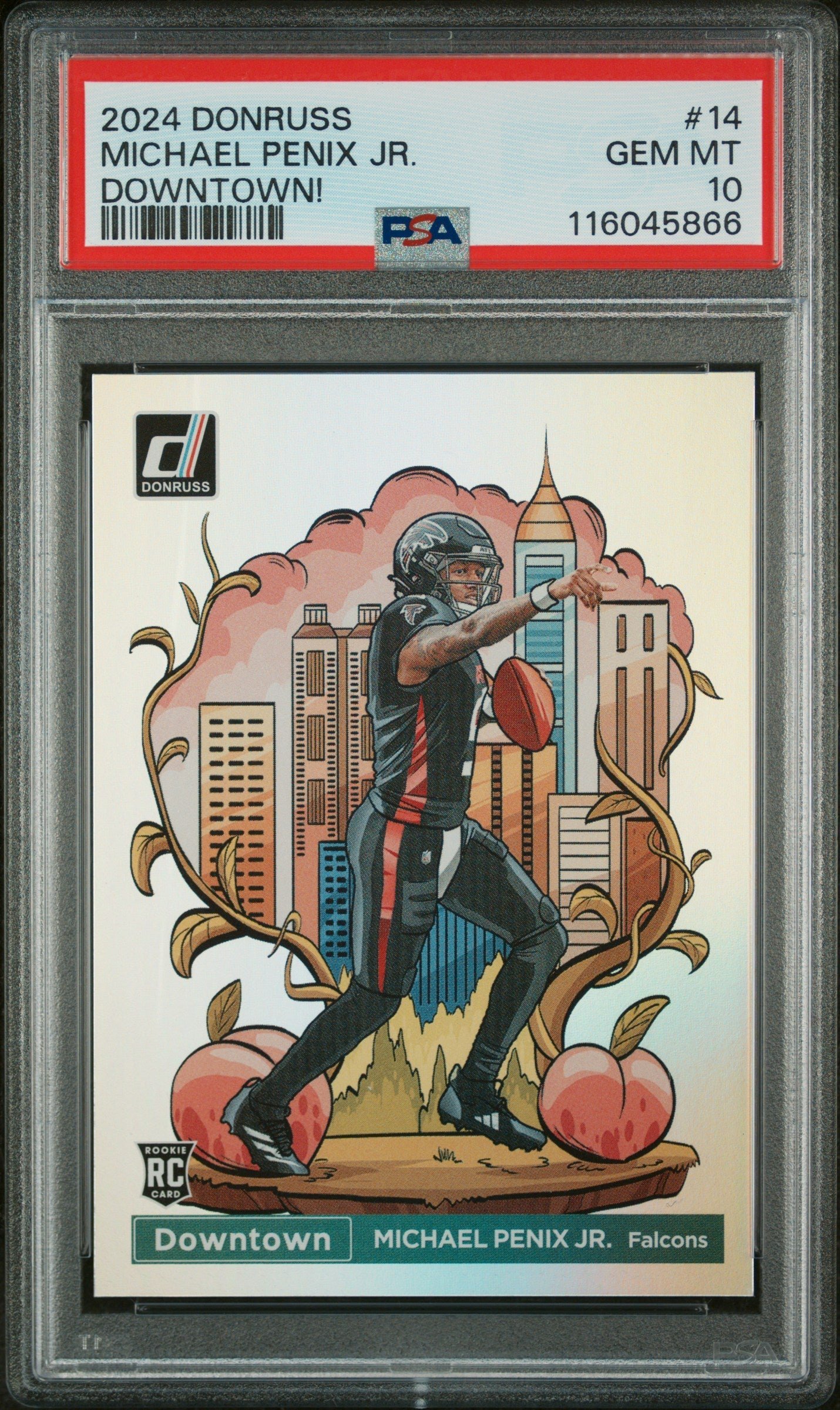 xR-9hbcrdU2dNkeM7OmvBw Michael Penix Jr. 2024 Donruss Rookie Downtown PSA 10 Gem Mint - Image 1